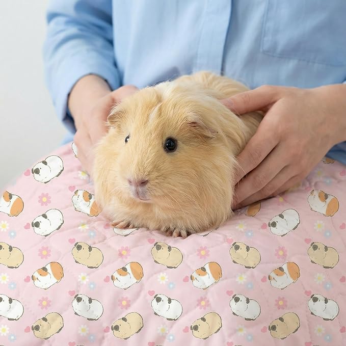 Guinea Pig Cage Liner, 59"x31" Bedding for C&C 2x4 Cage 2 Pack, Pink | Washable Fleece Bedding, Super Absorbent, Non-Slip, Waterproof Rabbit Mat, Machine Washable, Small Animal Cage Accessory