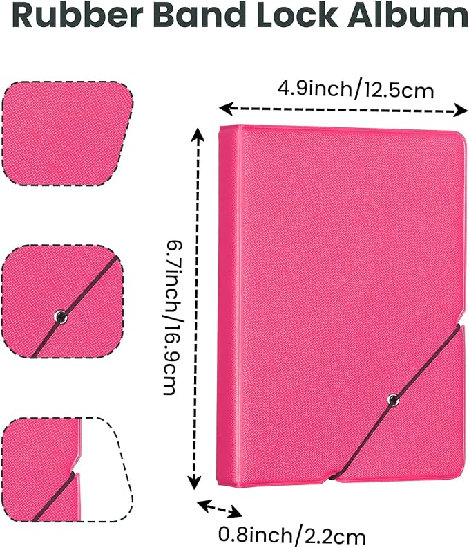 Lifting 2 Pack Small Photo Album 4x6 28 Pockets Plastic 4 x 6 Photo Book Album with Customizable Cover Mini Picture Album for Family Wedding Anniversary Baby Vacation (Rose Red)