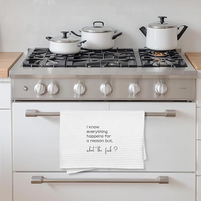 Inner Peace Begins with Four Words Funny Kitchen Towels Adult, Sarcastic Dish Towels Hand Towels, Sarcastic Gifts for Women Men, Funny Kitchen Bathroom Decor, 16x24 Inch