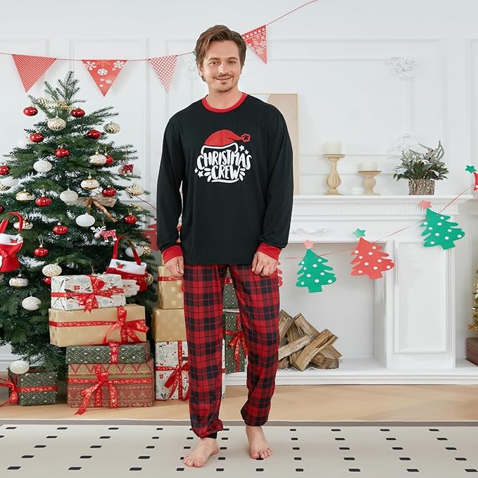 Matching Family Christmas Pajamas Set Elk/Tree/Plaid Holiday Sleepwear Xmas Family Jammies