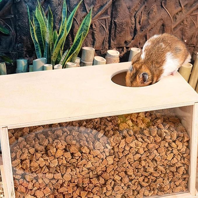 Hamster Digging Box Sand Bath Container - Sturdy Hideout & Play Area for Hamsters, Rats, Lemmings & Small Animals- Small