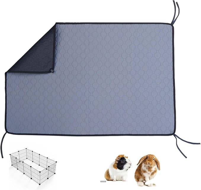 Guinea Pig Cage Liners, Washable Pee Pads for Odor Control, Fast Absorbent Waterproof, Mat for Hamster, Rabbit, Bunny, Rat, Chinchilla-Rectangle