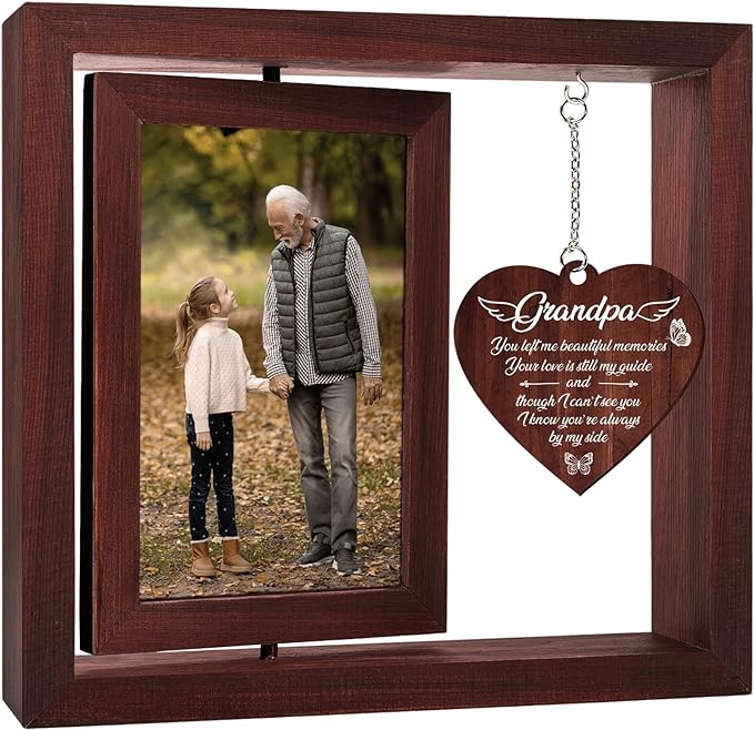 Vetbuosa Memorial Picture Frame for Loss of Grandpa - Sympathy Gift for Grandfather - Bereavement Remembrance Funeral Condolence - Fits 4x6 In Photo