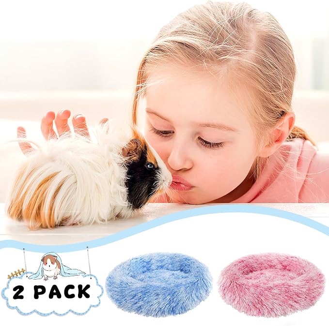 PETKNOWS 2 Pack Guinea Pig Beds Warm Winter Hamster Small Animal Bed | Thickened Plush and PP Cotton Fabric, Guinea Pig and Hamster Bed, Keeping Warm and Safe, 30cm Size with Inner Cushion