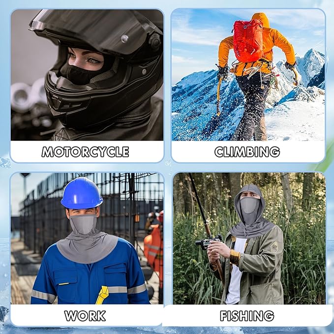 3 Pack Balaclava Sun UV Protection Hood Breathable Full Head Mask Face Cover for Men Women Motorcycle Cycling Fishing