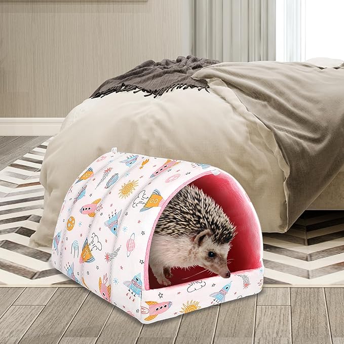 UPINS 2 Pack Guinea Pig Bed,Guinea Pig Hideout | Washable Small Animal House Cage Accessories,for Dwarf Rabbits Chinchillas Hamsters Hedgehogs Ferrets and Rats