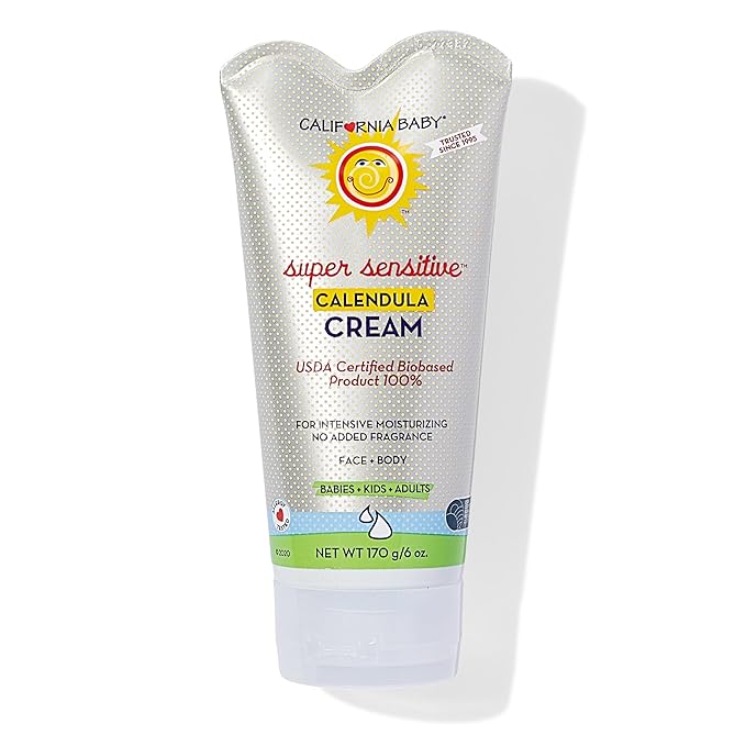 California Baby Calendula Cream | Soothing Baby Cream | Allergy Friendly | Plant-based | Soothes and Moisturizes Irritated, Dry Skin On Face and Body | 6 oz