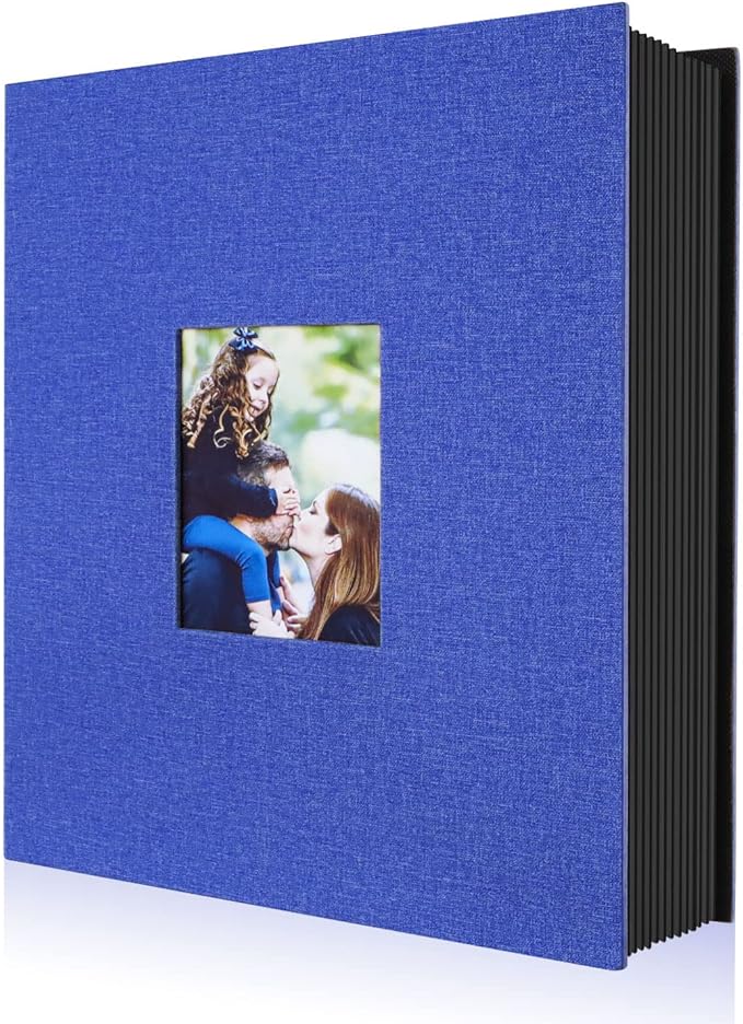 Ywlake Photo Album 4x6 400 Pockets, Linen Photo Albums Holds 400 Vertical Pictures Only Blue