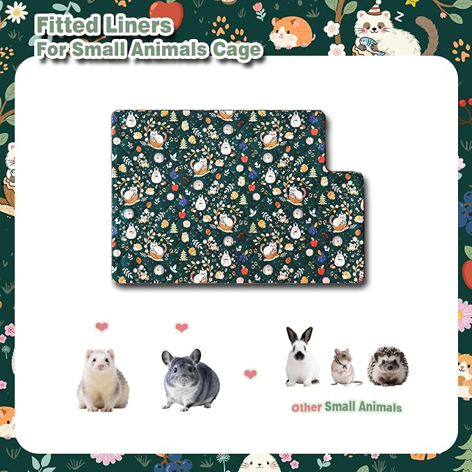 Ferret Cage Liner for Ferret Nation & Critter Nation Cage | Washable Bedding, Leakproof Cage Accessories for Ferrets, Chinchillas, Rats & Other Small Animals(Top Pan Liner)
