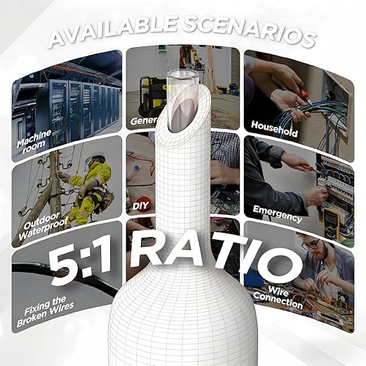 5:1 Heat Shrink Tubing Kit 500 PCS, Industry-Leading 5:1 Ratio Shrink Wrap Tubing Adhesive Lined, Heat Shrink Wire Connectors, Marine Grade Dual Wall, Waterproof Electrical Wire Tube Connectors(White)