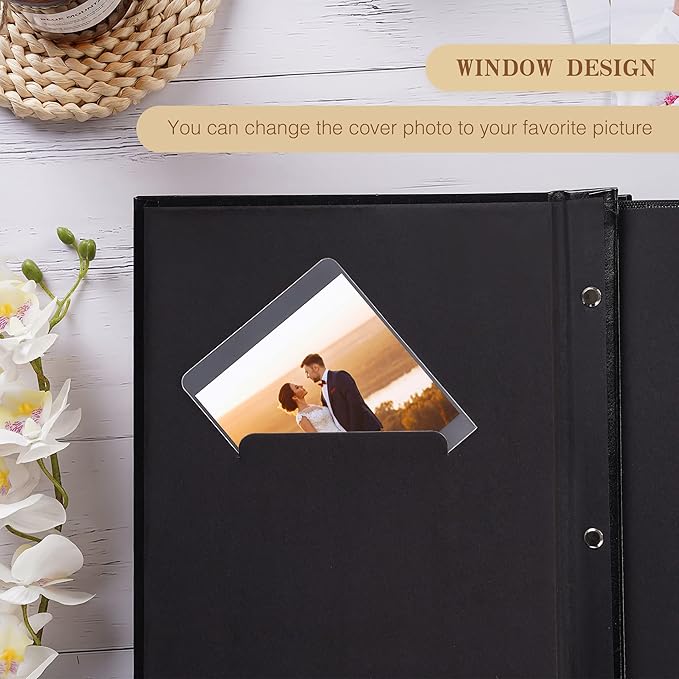 potricher Small Photo Album 4x6 100 Photos Leather Cover Picture Book with 100 Horizontal Pockets for Family Wedding Anniversary and Baby (Pink)