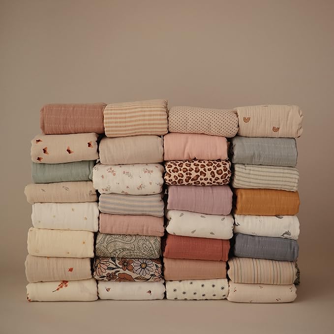 mushie Muslin Baby Swaddle Blanket | 100% Organic Cotton (Natural)