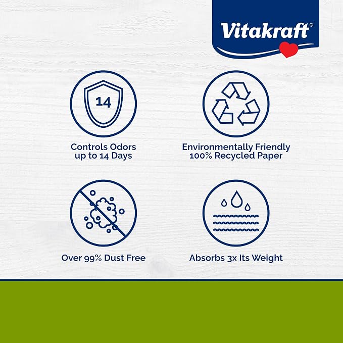 Vitakraft Fresh World Small Animal Bedding - Ultra Strength - Pet Bedding for Litter Boxes and Cages (16 L),Gray, 975 cu in