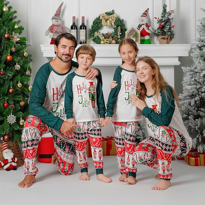 Matching Family Christmas Pajamas Sets, Holiday PJs with Top and Pants, Cute 2 Piece Sleepwear for Couples/Women/Men