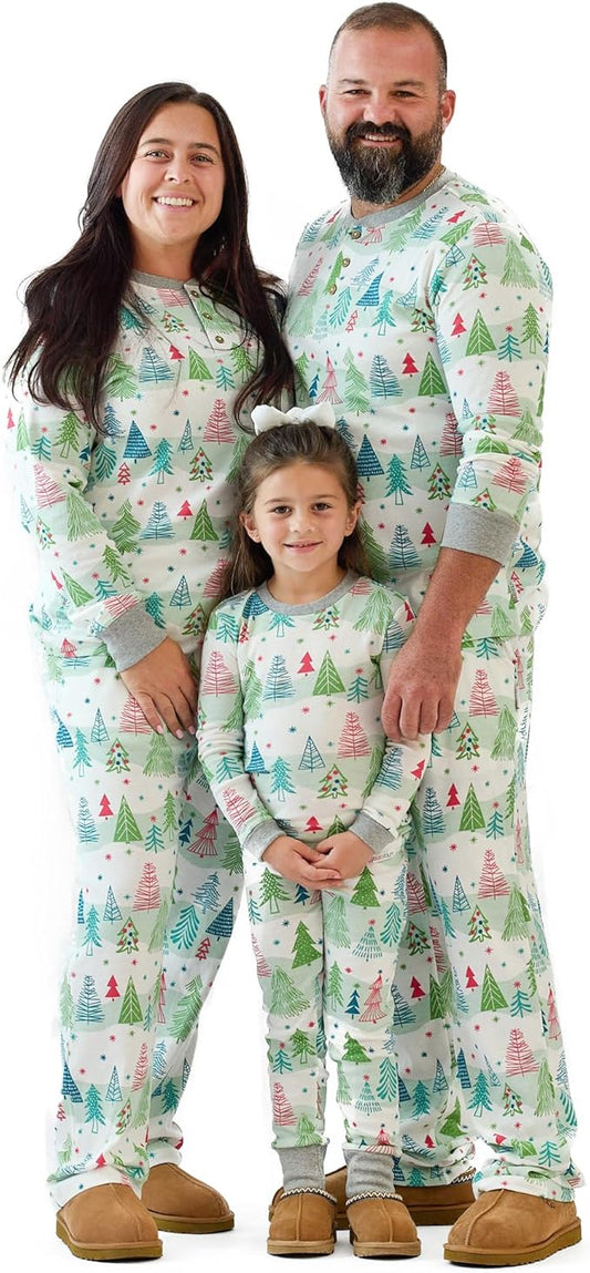 JAMIE Matching Family Jammies Holiday Pajamas 100% Organic Cotton PJs Adults, Kids, Toddlers, Baby, Pets