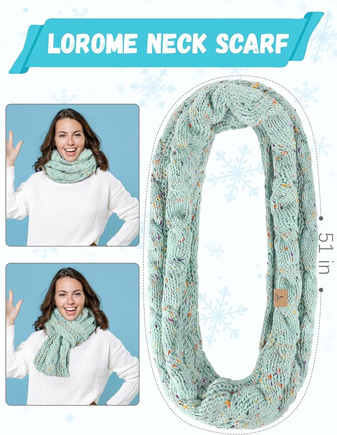 Winter Hat Scarf Gloves and Ear Warmer, Warm Knit Beanie Hat Touch Screen Gloves Set Winter Gifts Neck Scarves for Women