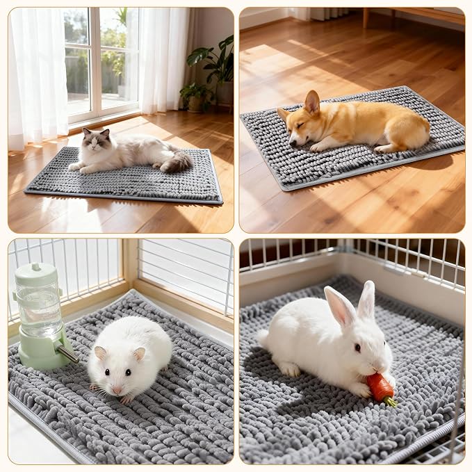6 Pcs Guinea Pig Cage Liner, 20x12 Inch Washable Fleece Bedding Mats | Reusable Guinea Pig Bedding & Pee Pads for Small Animals, Rabbit
