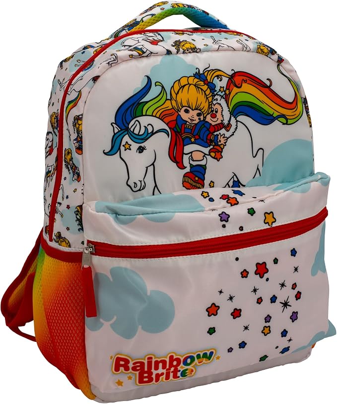 AI ACCESSORY INNOVATIONS Rainbow Brite Backpack for Girls, 16 x 12 x 5 inch School Bag with Laptop Pocket