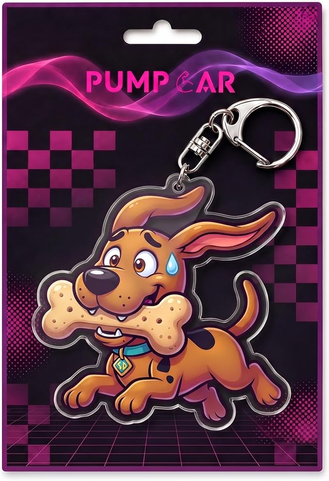 PumpCar Acrylic Keychain Double-Sided Charm Key Ring with Metal Clip Backpack Charm Bag and Car Key Accessory Collectible