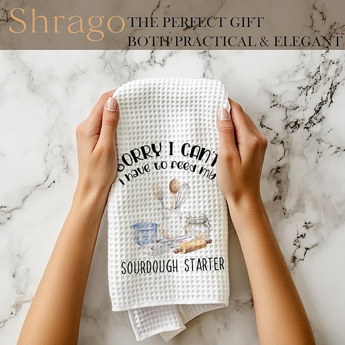 Funny Sourdough Baking Kitchen Towels, Baking Gifts for Women Dish Tea Towels for Kitchen Bakery, Gifts for Sourdough Bakers Decorative Hand Towel, 16x24 Inch