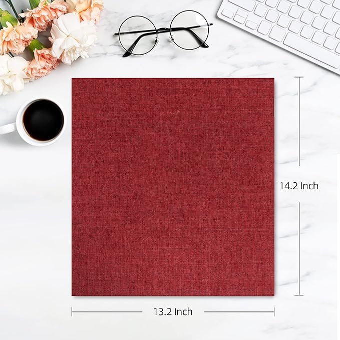 potricher Photo Album for 4x6 600 Photos Linen Cover Extra Large Capacity Picture Book for Family Wedding Anniversary and Baby (Red)