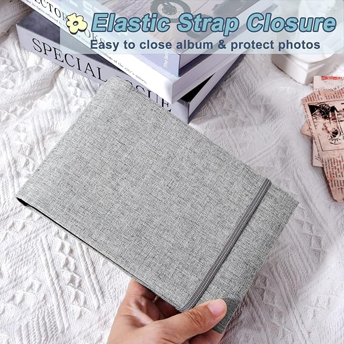 2PACK 4x6 Photo Album, 4x6 100 Pockets Linen Cover Photobook Small Capacity Pictures Book Easy to Classify and Portable for Wedding Family Baby Vacation (Grey)