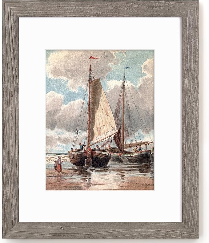 16x20 Picture Frame, Solid Wood Grain Picture Frame-Tempered Glass, Display Poster 11x14 with Mat or 16 x 20 Without Mat, Rustic Picture Frames, 16x20 Picture Frames for Wall, Grey, 1Pack