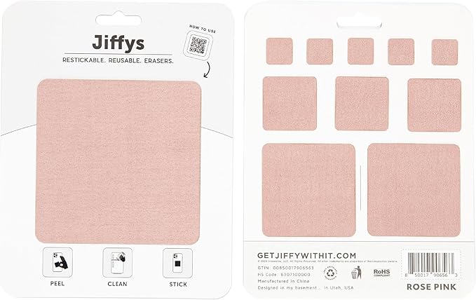 Restickable Cleaning Pads – Reusable, Washable, Multi-Surface Cleaner for Home & Kitchen, Rose Pink