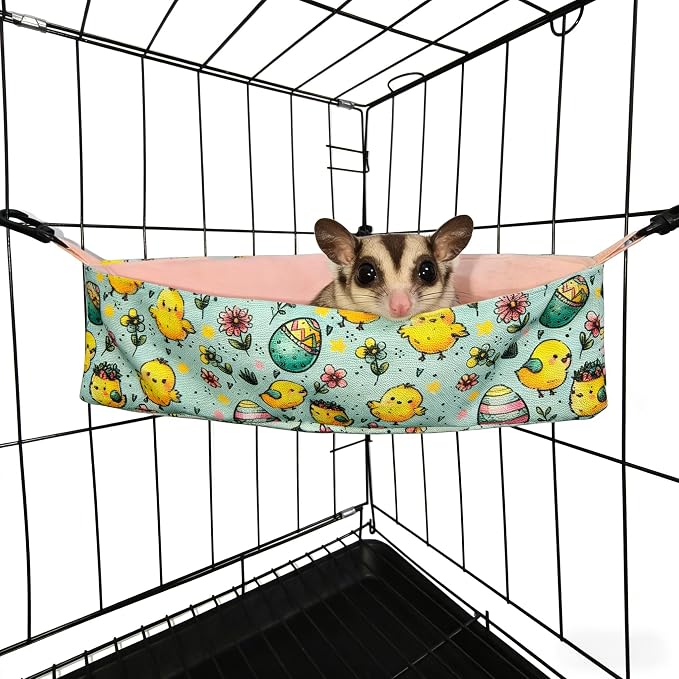 Sugar Glider Toy Box - Hanging Hammock & Soft Dig Box | Sugar Glider Cage Accessories,Hedgehog, Rat | Washable Sugar Glider Pouch for Small Animals