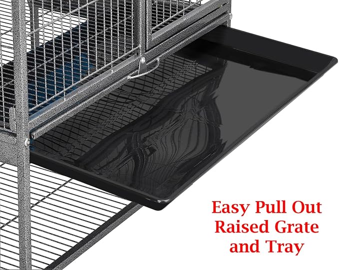 XX-Large 37"x24"x39"H Two Tiers Chew-Proof Large Double Large Front Doors Tight 1/2-inch Wire Spacing for Feisty Ferret Hammock Chinchilla Cat Sugar Glider Home On Wheels