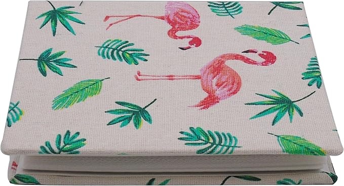 Kids Photo Album, 100 Pockets 5x7 Picture Album, Slip-in Linen Cover Photo Album Book for Boys, Girls, Family(Flamingo)
