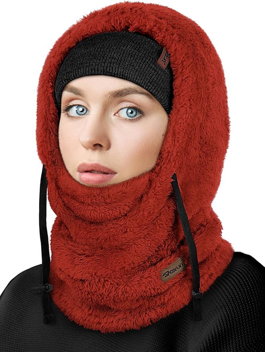 Ski Mask Fleece Balaclava, Windproof Face Mask Winter Warm Neck Cover Hat Hood for Men Women