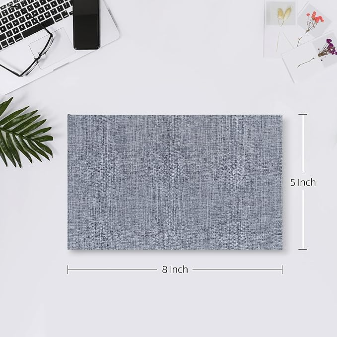 Mublalbum Small Photo Album 4x6 100 Photos Linen Cover Picture Book with Horizontal Pockets for Family Wedding Baby and Anniversary (Gray)
