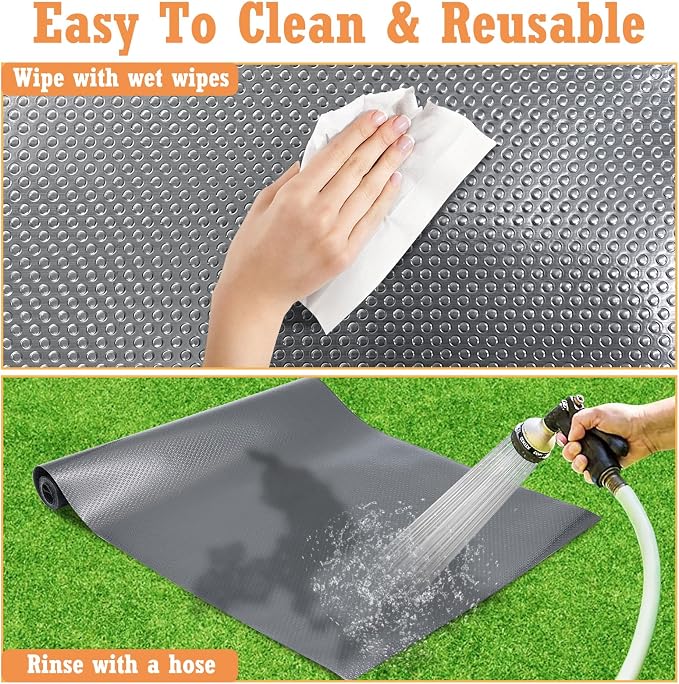 Hamiledyi Guinea Pig Cage Liner Reusable Small Animal Bedding Easily Cut to Suit Cage Washable Guinea Pig Pee Pads for Rabbit Hamster Chinchillas Rat (24" x 118" Grey)