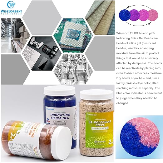 Silica Gel 4 LBS, Indicating Silica Gel (Blue to Pink), Reusable Silica Gel Desiccant Dehumidifier