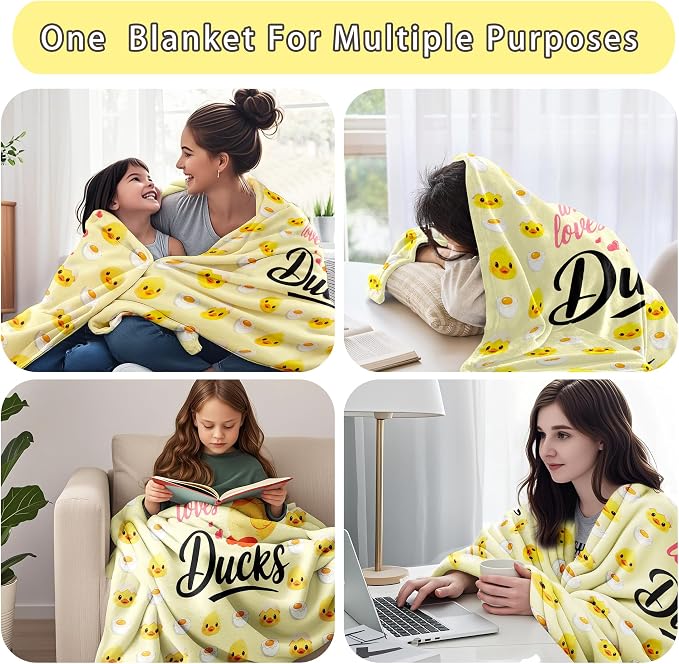 Duck Blanket Gifts for Duck Lovers Soft Flannel Ducks Throw Blanket Room Decor Merch Stuff for Girl Women 50"X40"