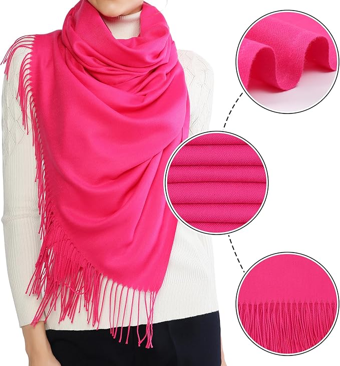 RIIQIICHY Women's Scarf Pashmina Shawls and Wraps for Evening Dress Bridesmaid Wedding Bridal Winter Warm Long Large Scarves
