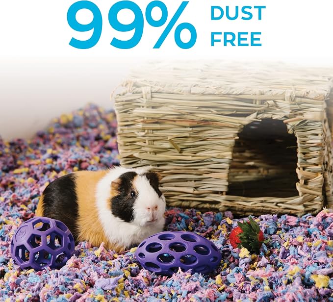 Carefresh Confetti Small Pet Bedding, 99% Dust-Free Natural Paper with Superior 10 Day Odor Control & Absorption for Guinea Pigs, Hamsters, 50L, (Pack May Vary) (L0410) | 2X more absorbent, 99% dust free, odor control, Biodegradable and compostable, Fo...