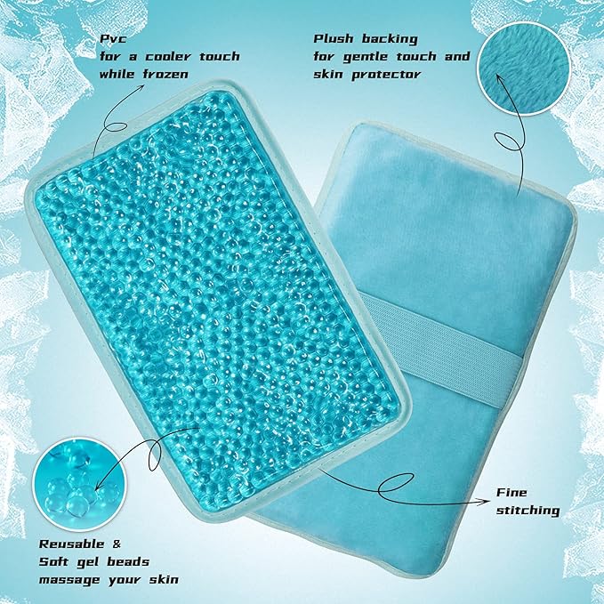 Gel Ice Pack Ice Bag with Strap-Reusable Hot & Cold Pack Compress Therapy for Pain, Swelling,Injuries of Knee, Shoulder, Foot, Back, Ankle, Neck, Hip, Elbow,Wisdom Tooth (Blue-2Pack)