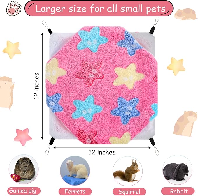 BOAO 2 Pcs Guinea Pig Rat Hammock Guinea Pig Hamster Ferret Hanging Hammock Pig Accessories for Small Animals Chinchilla Parrot Sugar Glider Ferret Squirrel