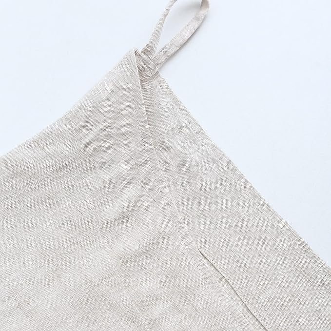 Amazhiyu Pure Linen Over The Door Laundry Hanging Hamper Bag for Holding Dirty Clothes and Saving Space Flax