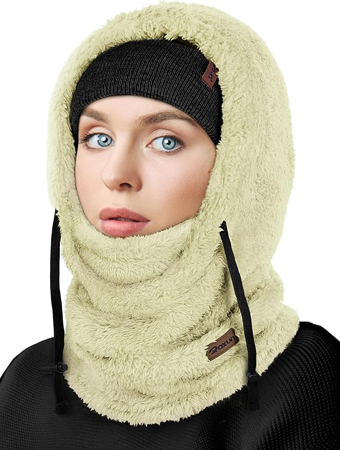 Ski Mask Fleece Balaclava, Windproof Face Mask Winter Warm Neck Cover Hat Hood for Men Women