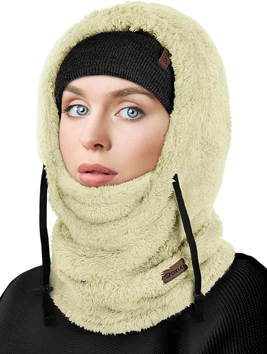 Ski Mask Fleece Balaclava, Windproof Face Mask Winter Warm Neck Cover Hat Hood for Men Women