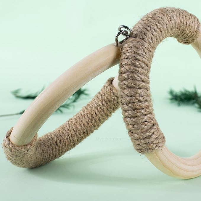 Mygeromon Sugar Glider Toys Climbing Ring Rat Cage Accessories | for Small Animal, Squirrel, Wood, Hanging, Enrichment Supplies