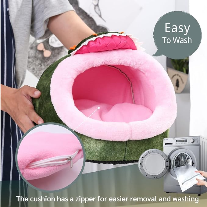 JanYoo Rat Bed Hut Guinea Pig Hideout House Small Animal Tent Accessories Rabbit Hideaway Igloo Supplies for Cages(XL,Crocodile)