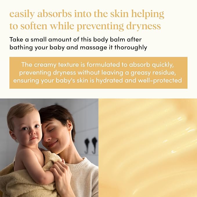 Lhamour Baby Balm 100% Natural Hand Made, 3.53oz Diaper Rash Cream for Baby with Organic Shea Butter, Beeswax, Coconut, Olive, Carrot Oils – Soothing All Purpose Oinment for Sensitive Baby Skin