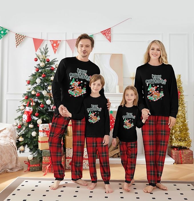 WephuPSho Christmas Family Matching Pajamas, Festive Xmas Jammies Sets for the Whole Family, Holiday Pjs Christmas