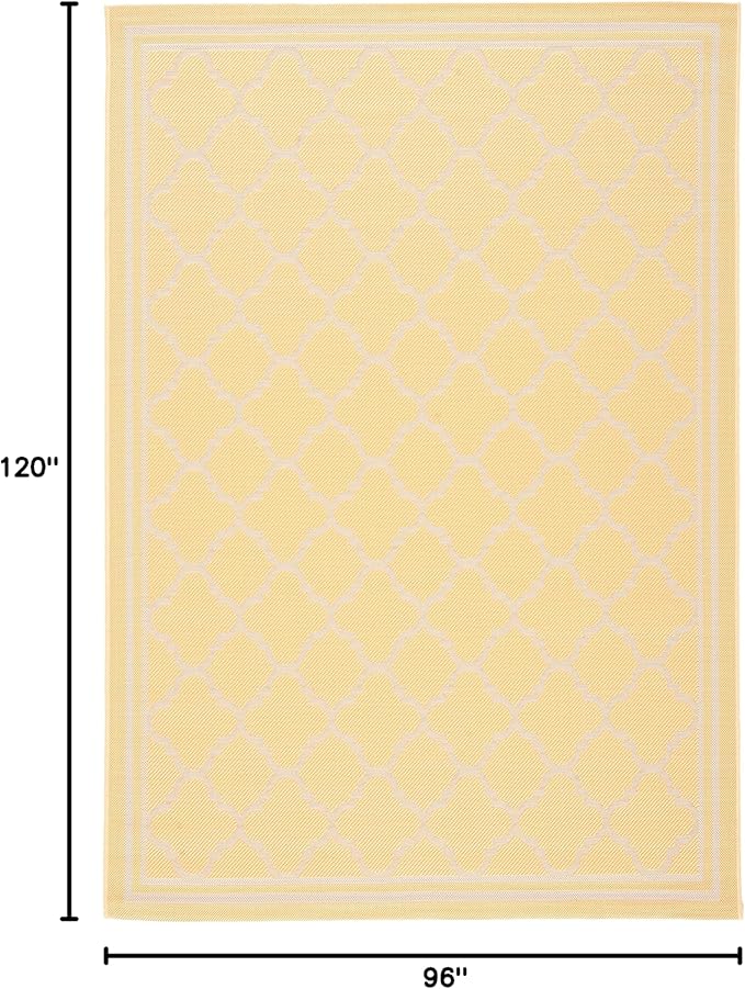 SAFAVIEH Courtyard Collection 8' x 10' Gold/Beige CY6918 Trellis Indoor/ Outside Waterproof Easy cleansingPatio Backyard Mudroom Area Mat