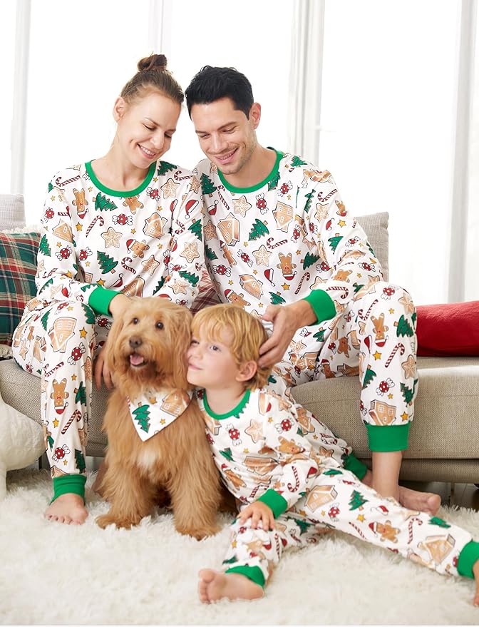 PATPAT Christmas Family Matching Pajama Sets Includes Christmas Socks - Perfect for Family Photos & Holiday Celebrations
