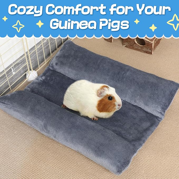 Alphatool Soft Bunny Bed - 15.7" x 14" Rabbit Bed, Warm Cuddle Cushion Plush Mat for Guinea Pig, Ferret, Small Animal - Grey
